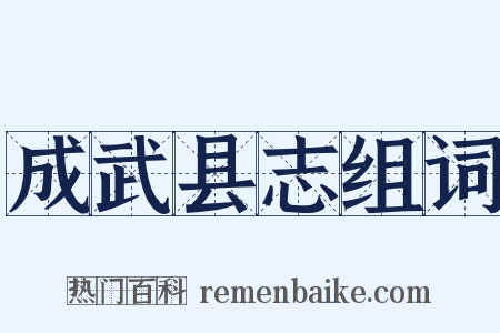 成武县志组词是什么意思的图片